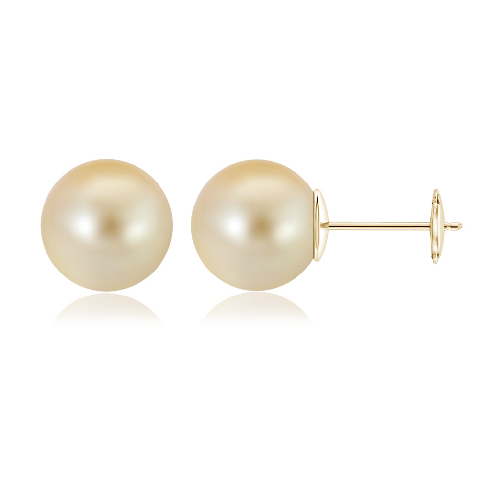 12mm AAA Classic Golden South Sea Pearl Solitaire Studs in Yellow Gold