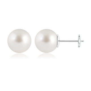 12mm AAAA Classic South Sea Pearl Solitaire Studs in White Gold