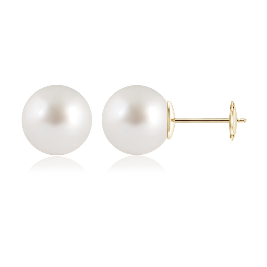 12mm AAAA Classic South Sea Pearl Solitaire Studs in Yellow Gold