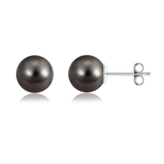 10mm AAA Classic Tahitian Pearl Solitaire Studs in S999 Silver