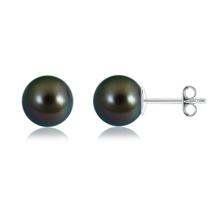 10mm AAAA Classic Tahitian Pearl Solitaire Studs in S999 Silver