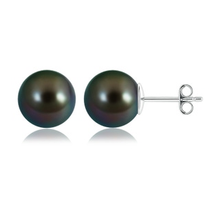 12mm AAAA Classic Tahitian Pearl Solitaire Studs in S999 Silver