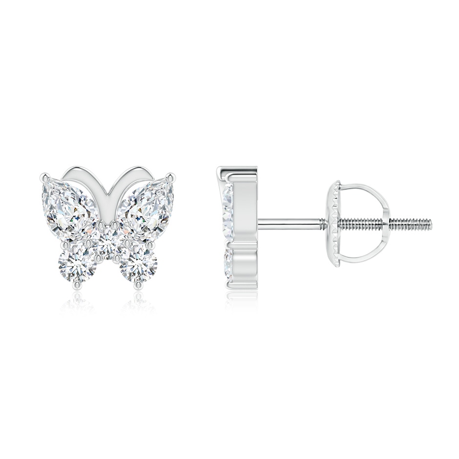 4x3mm GVS2 Diamond Butterfly Stud Earrings in 9K White Gold 