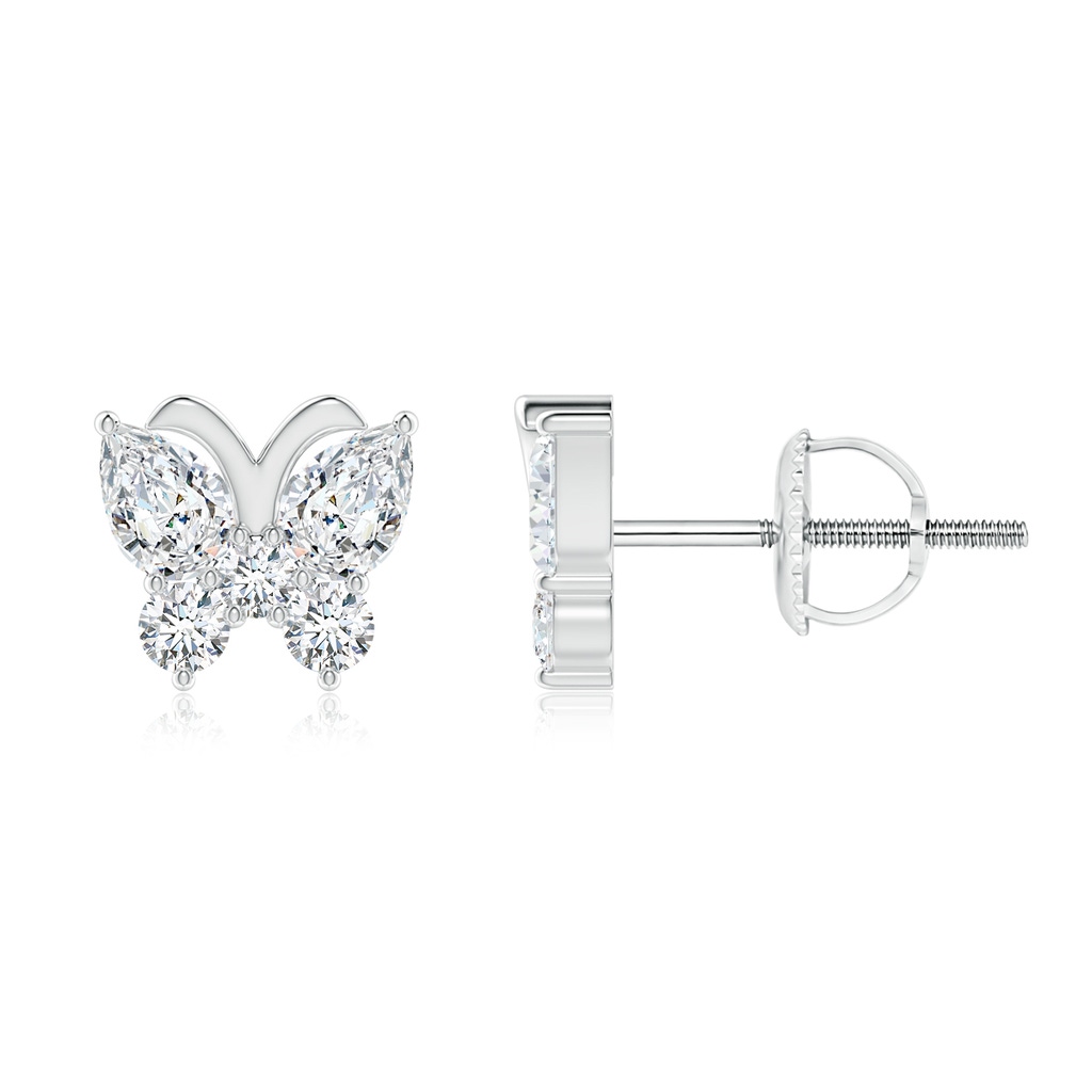 4x3mm GVS2 Diamond Butterfly Stud Earrings in P950 Platinum