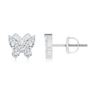 4x3mm GVS2 Diamond Butterfly Stud Earrings in P950 Platinum