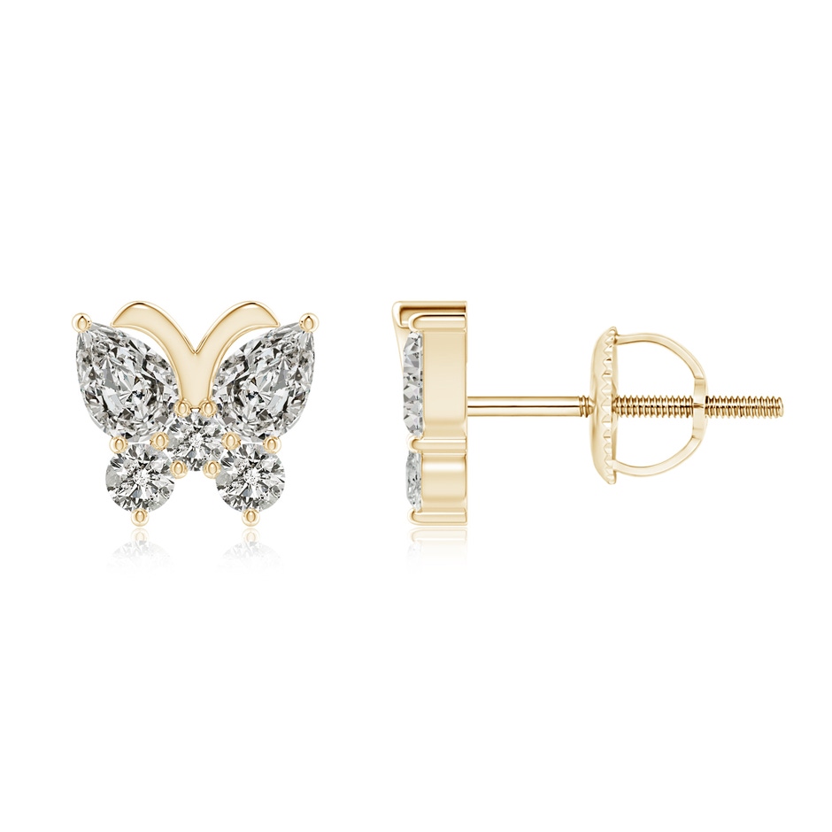 4x3mm KI3 Diamond Butterfly Stud Earrings in 18K Yellow Gold 