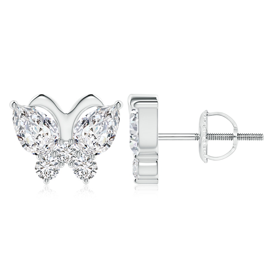 7x5mm HSI2 Diamond Butterfly Stud Earrings in P950 Platinum 