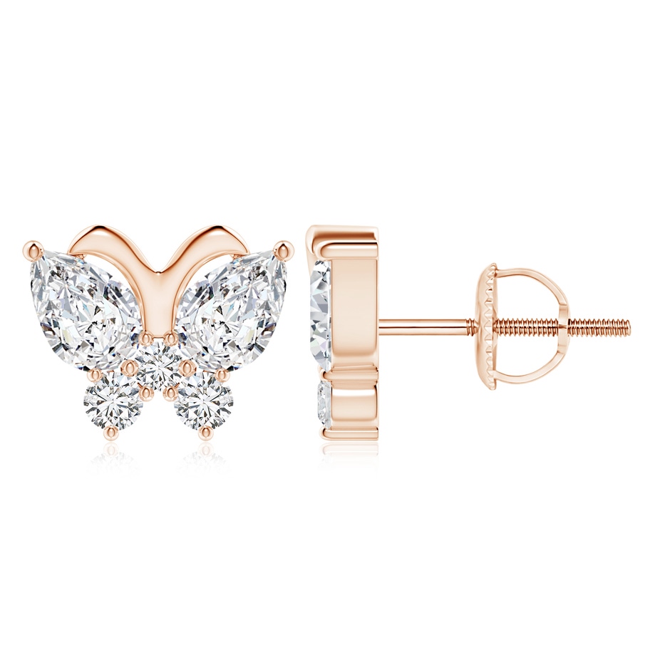 7x5mm HSI2 Diamond Butterfly Stud Earrings in Rose Gold 