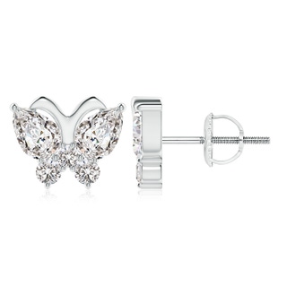 7x5mm IJI1I2 Diamond Butterfly Stud Earrings in P950 Platinum