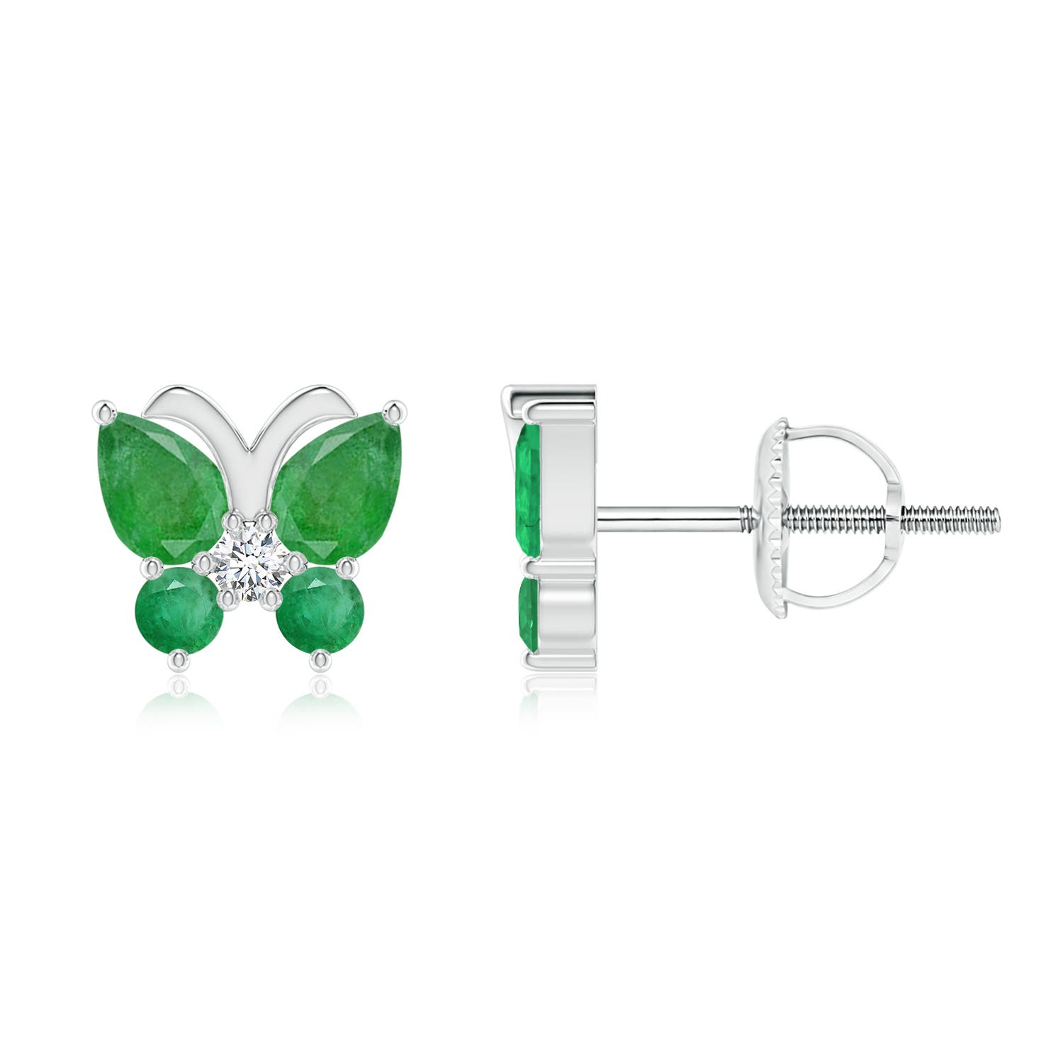 A - Emerald / 0.74 CT / 14 KT White Gold