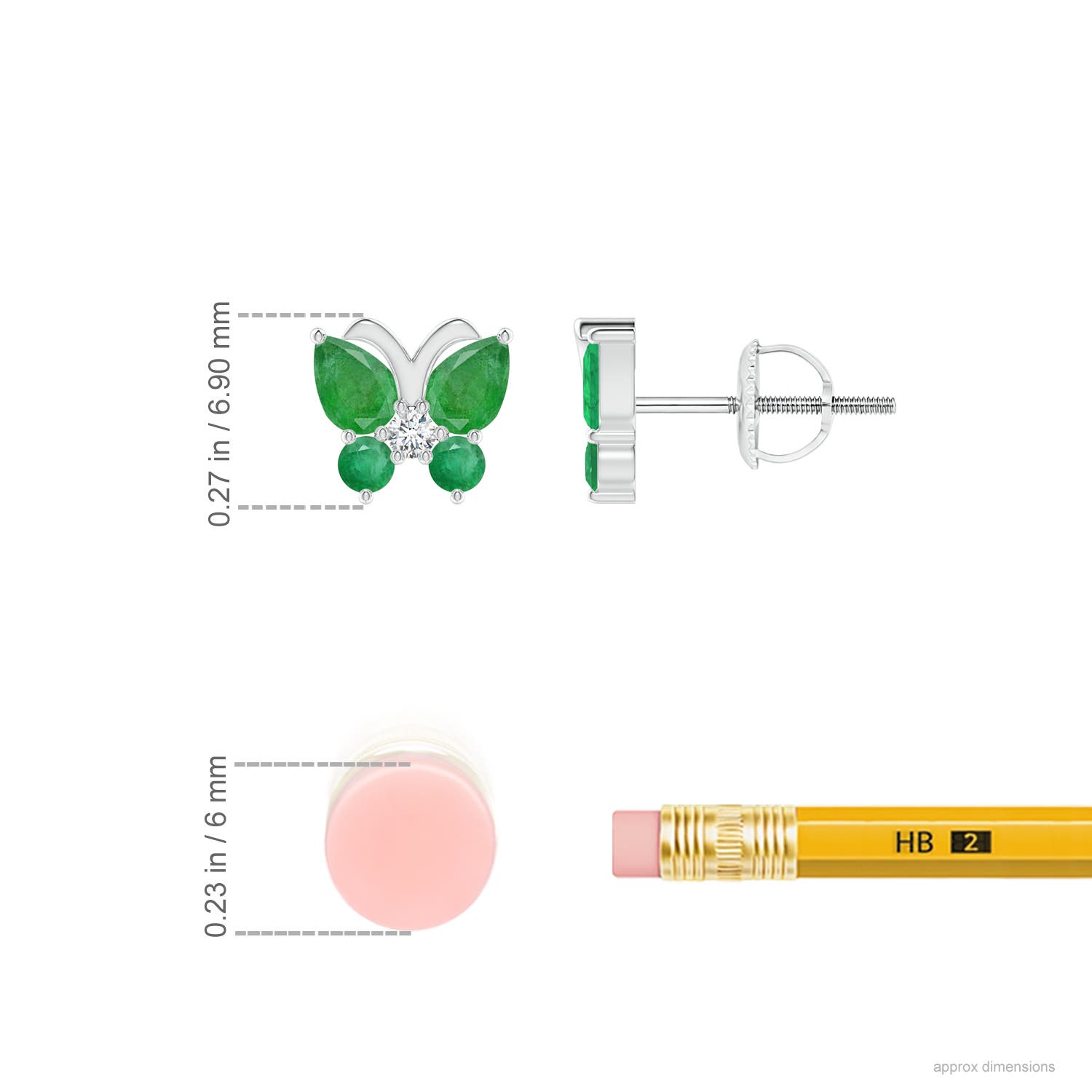 A - Emerald / 0.74 CT / 14 KT White Gold