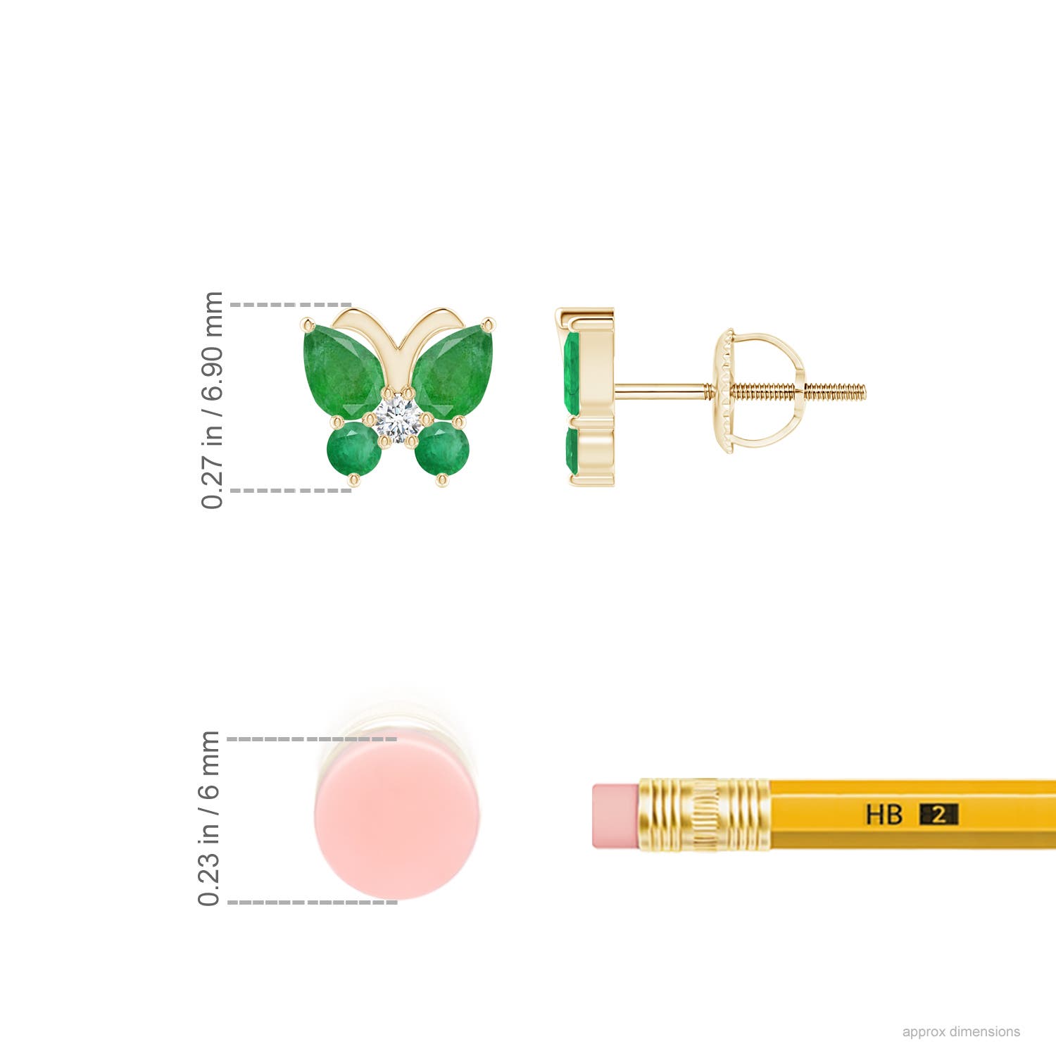 A - Emerald / 0.74 CT / 14 KT Yellow Gold