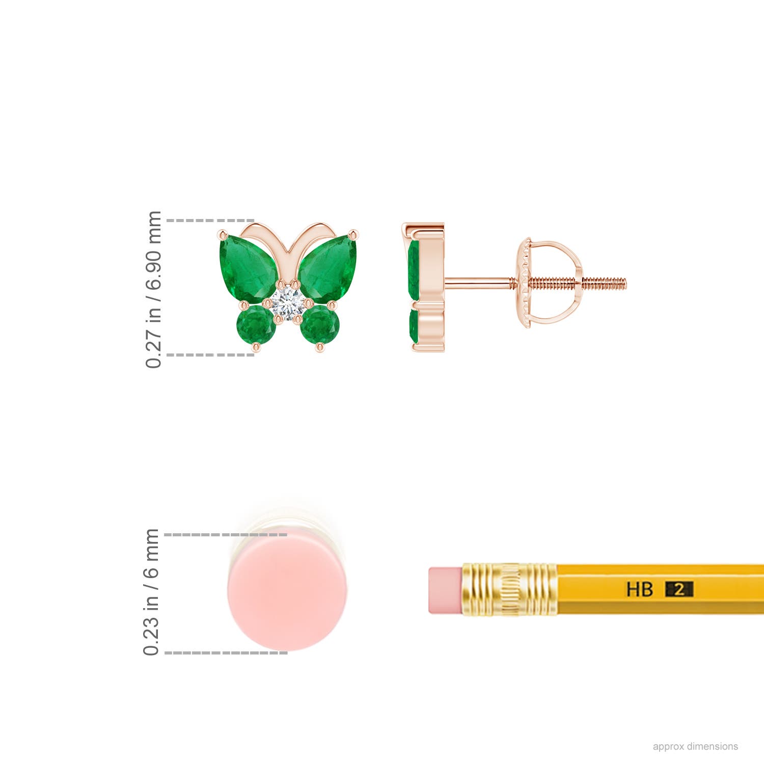 AA - Emerald / 0.74 CT / 14 KT Rose Gold