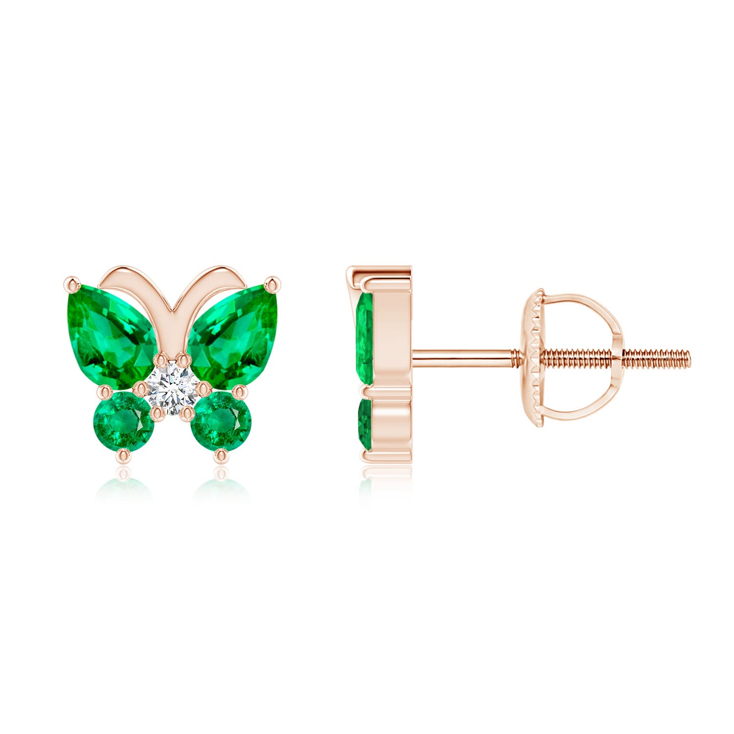 AAA - Emerald / 0.74 CT / 14 KT Rose Gold