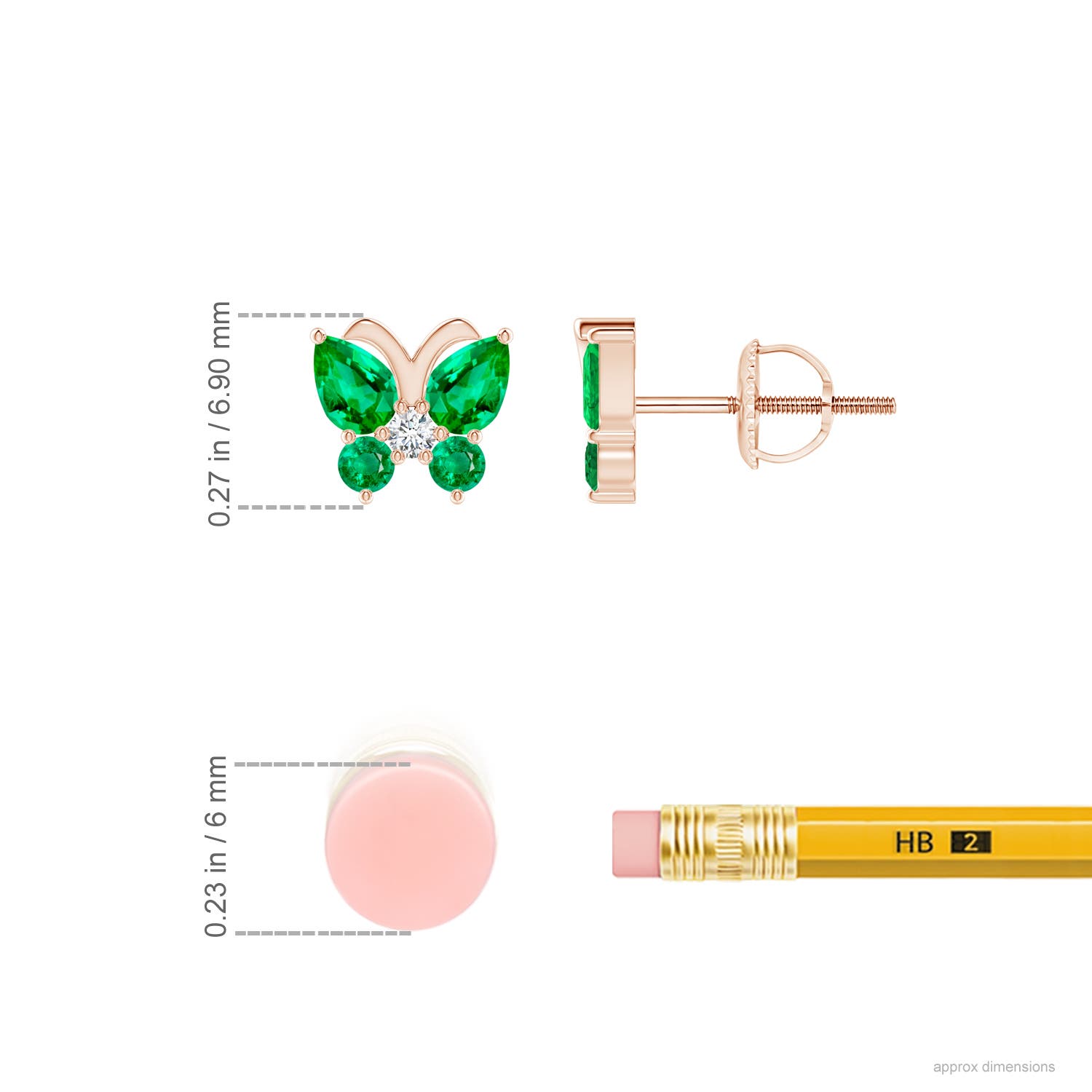 AAA - Emerald / 0.74 CT / 14 KT Rose Gold