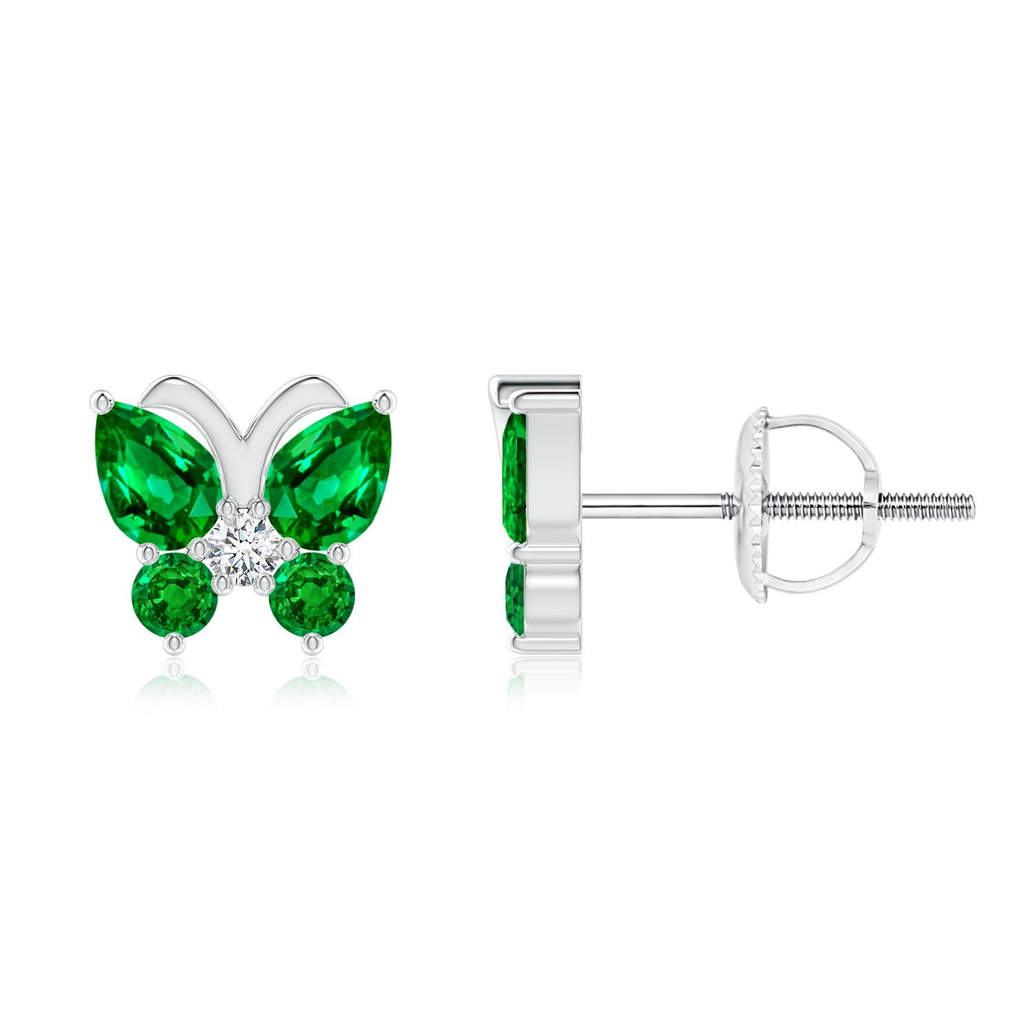 AAAA - Emerald / 0.74 CT / 14 KT White Gold