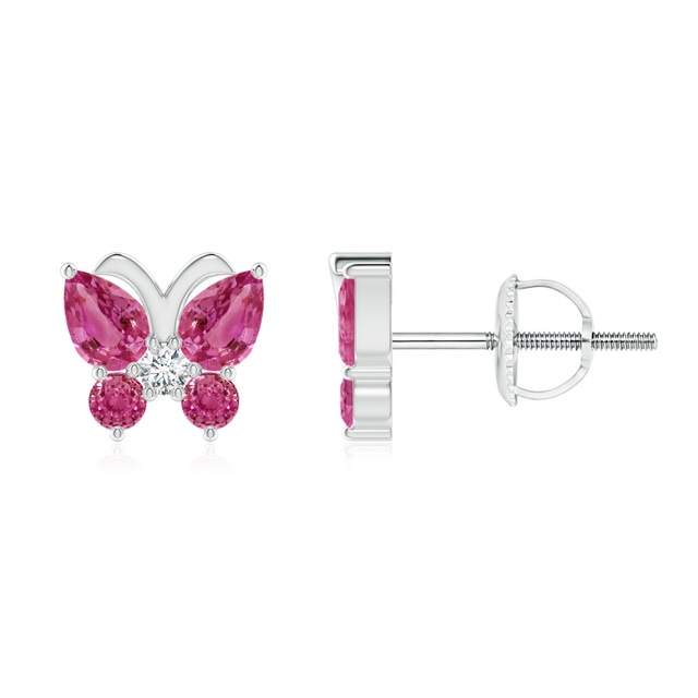 14K Yellow, Rose Pink, White Gold Butterfly Earring Backs (Mini