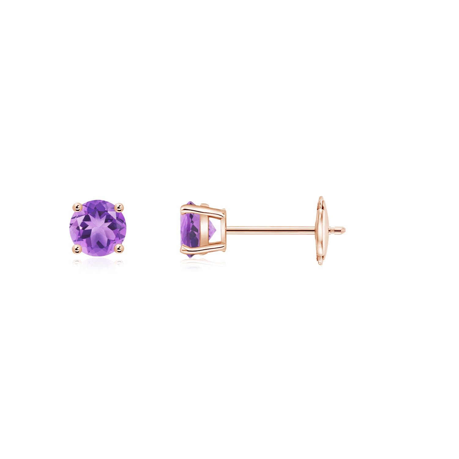 A - Amethyst / 0.2 CT / 14 KT Rose Gold