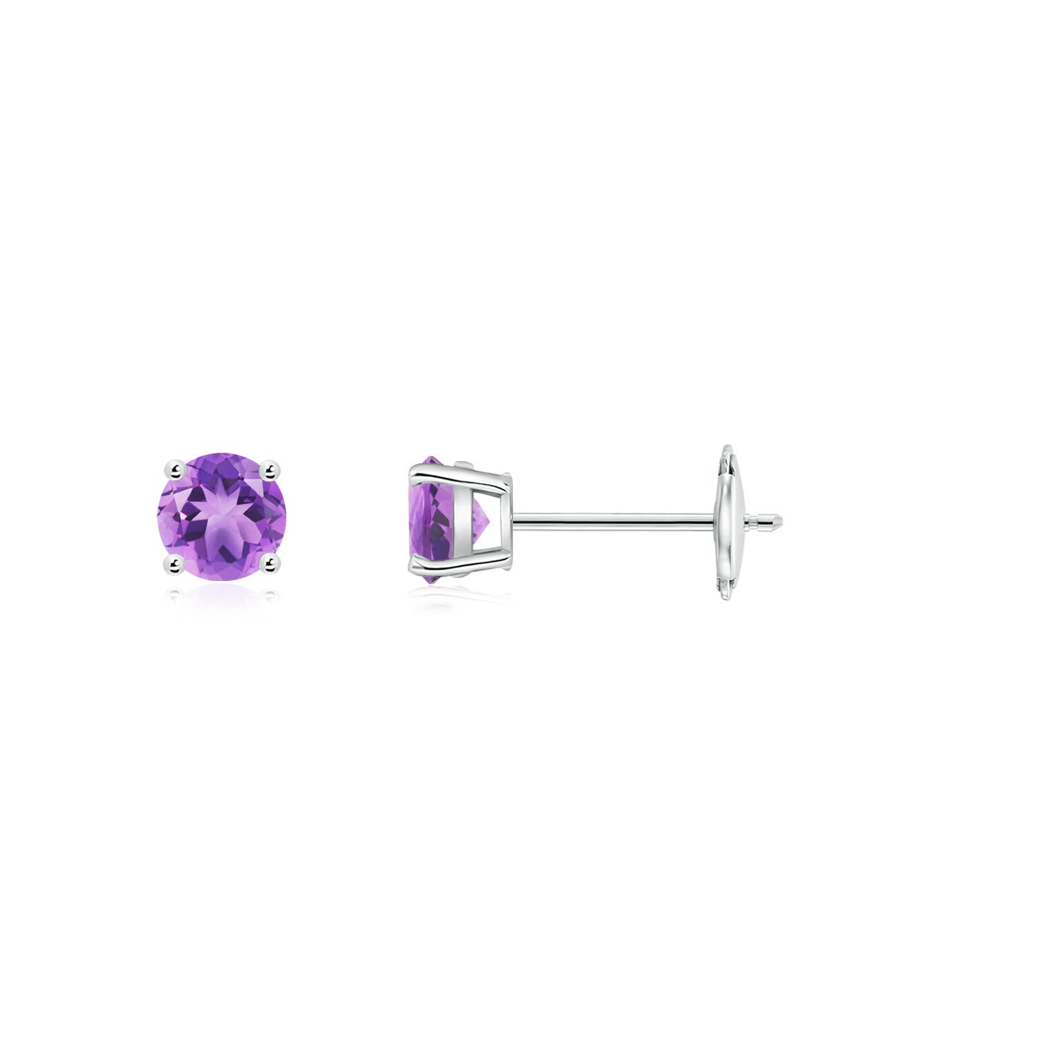 A - Amethyst / 0.2 CT / 14 KT White Gold