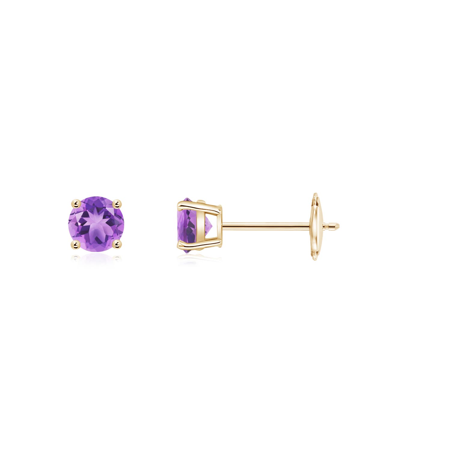 A - Amethyst / 0.2 CT / 14 KT Yellow Gold