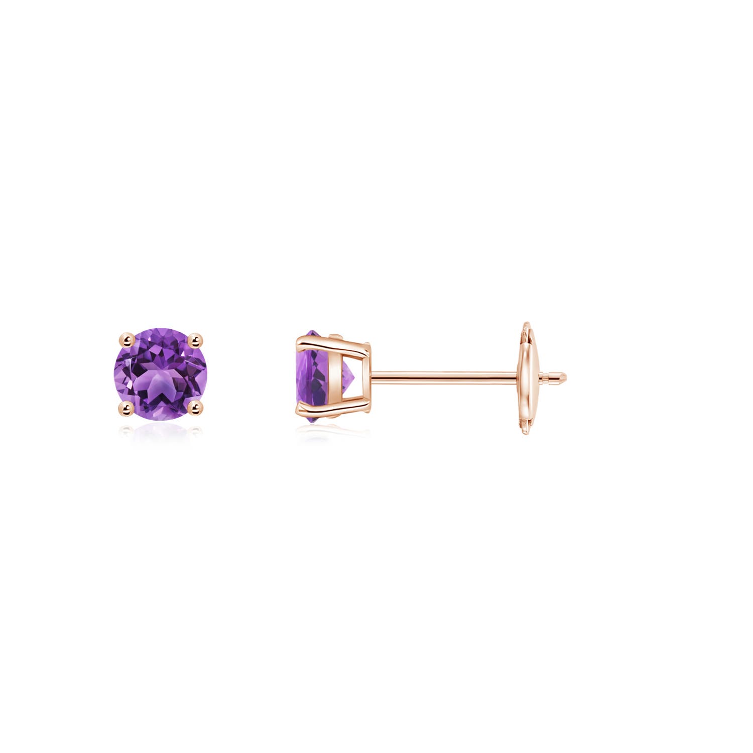 AA - Amethyst / 0.2 CT / 14 KT Rose Gold