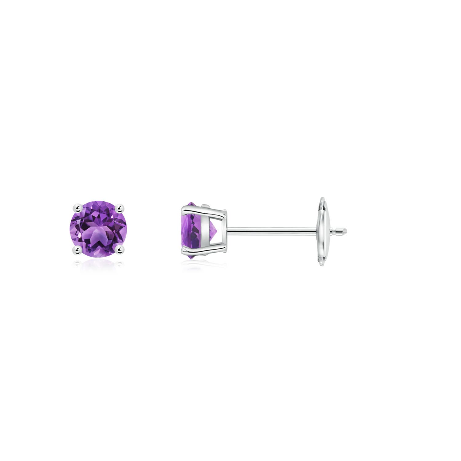 AA - Amethyst / 0.2 CT / 14 KT White Gold