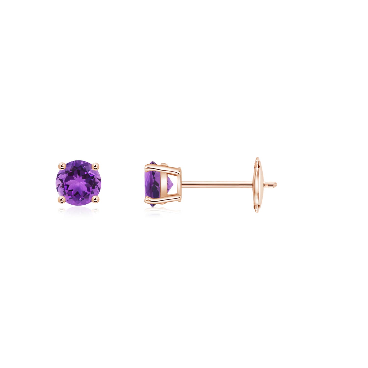 AAA - Amethyst / 0.2 CT / 14 KT Rose Gold