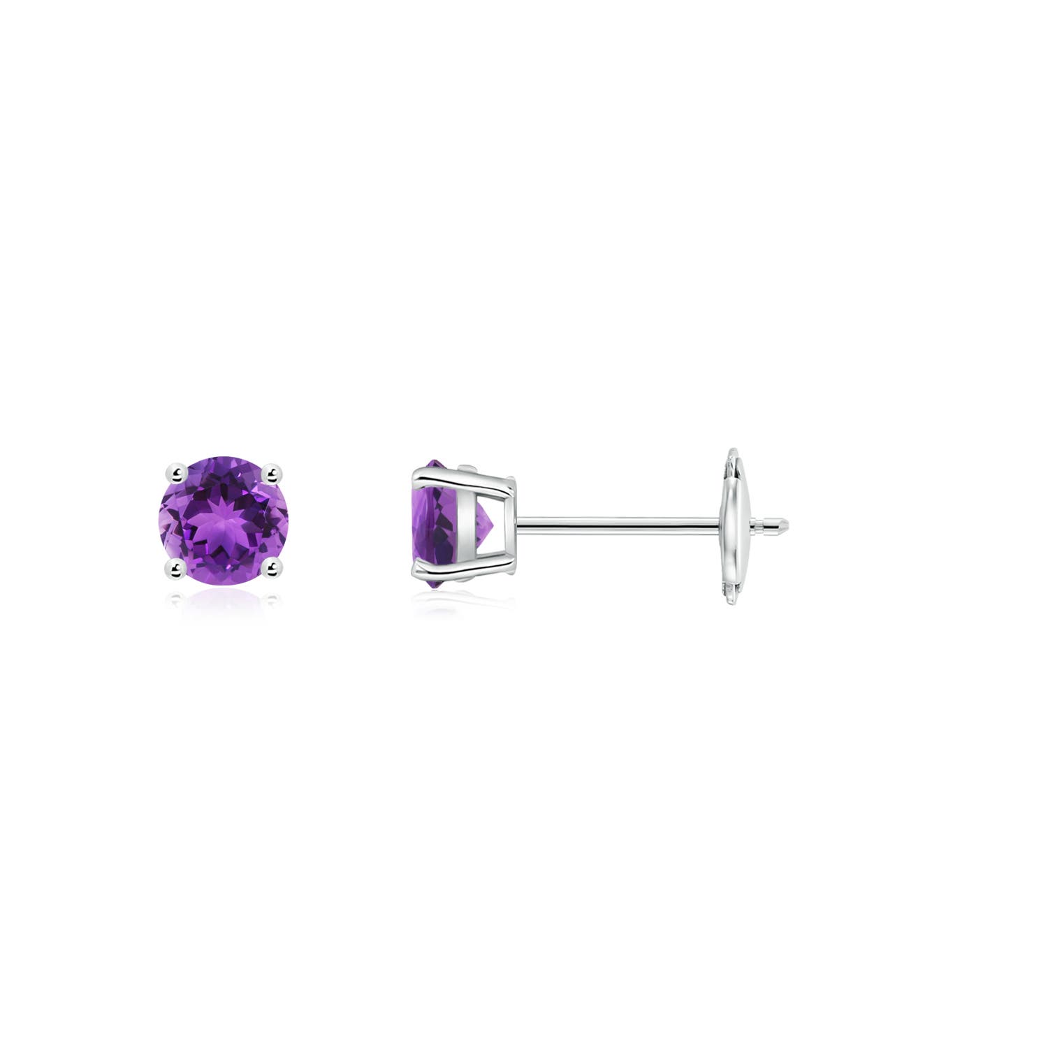 AAA - Amethyst / 0.2 CT / 14 KT White Gold