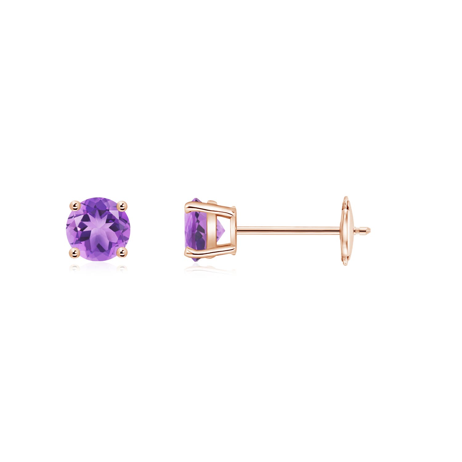 A - Amethyst / 0.5 CT / 14 KT Rose Gold