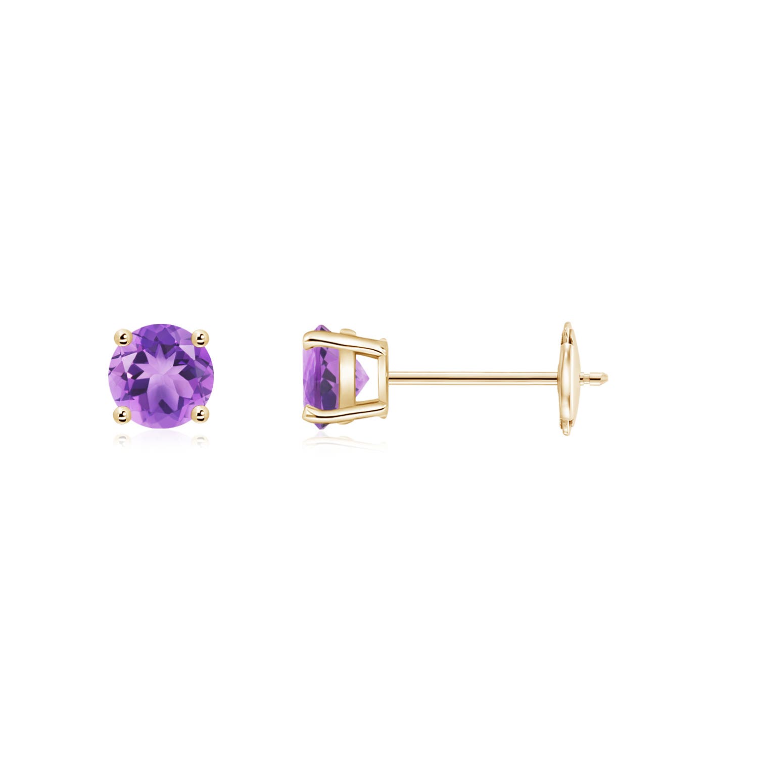 A - Amethyst / 0.5 CT / 14 KT Yellow Gold
