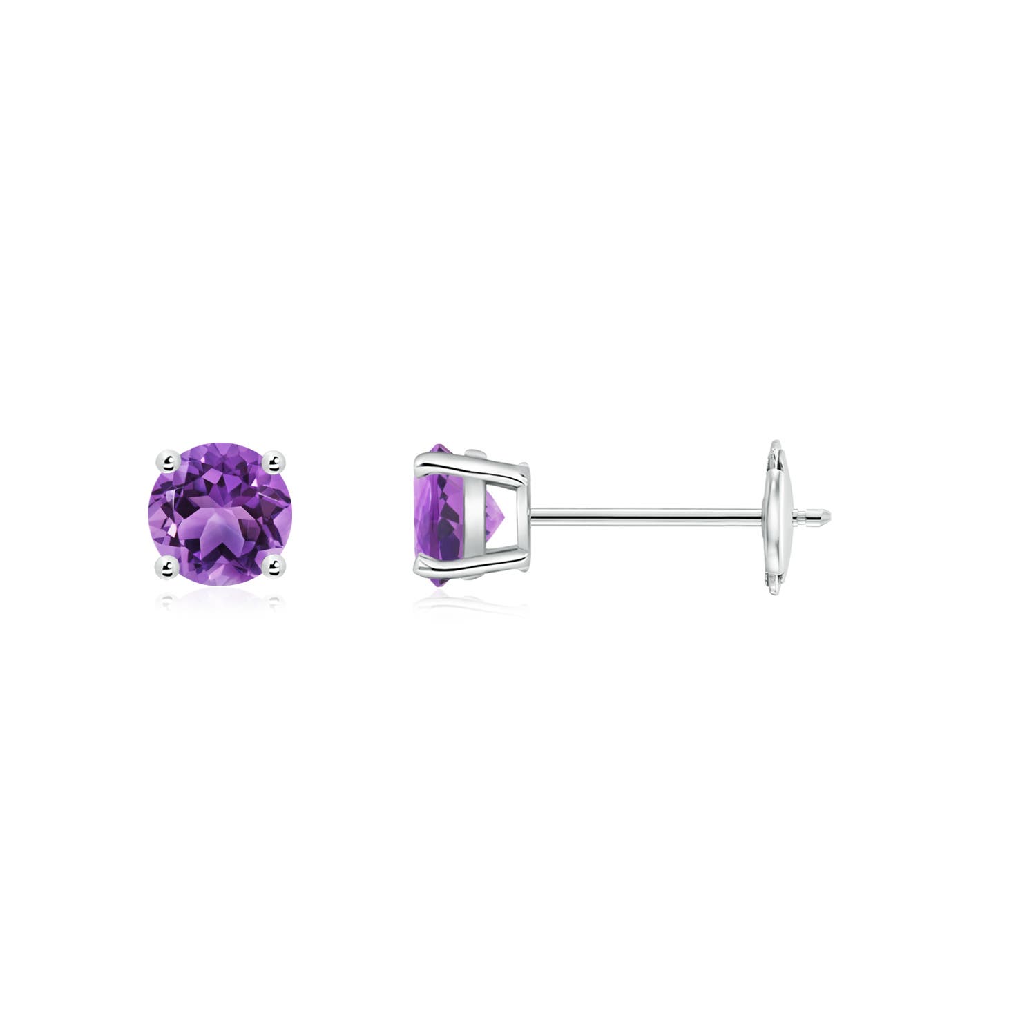 AA - Amethyst / 0.5 CT / 14 KT White Gold