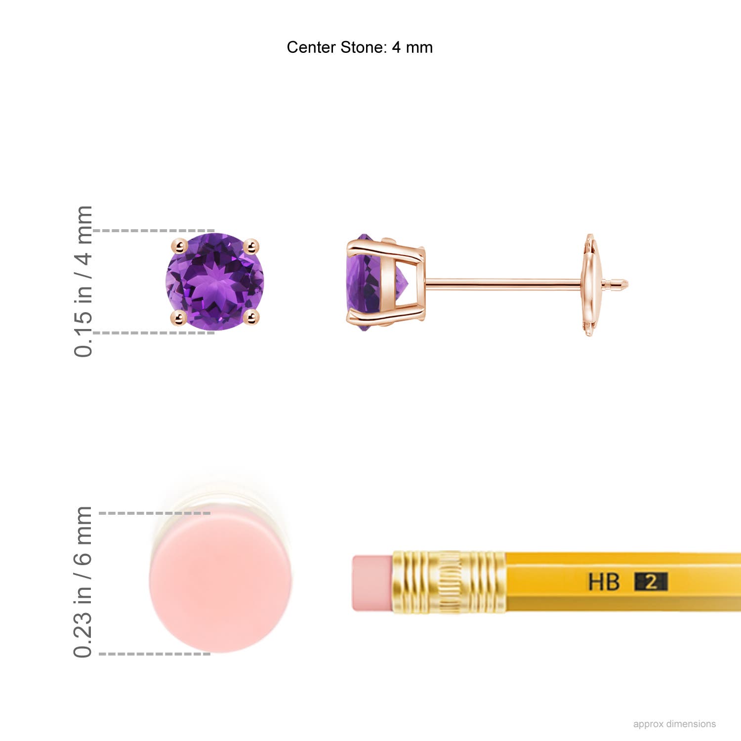 AAA - Amethyst / 0.5 CT / 14 KT Rose Gold