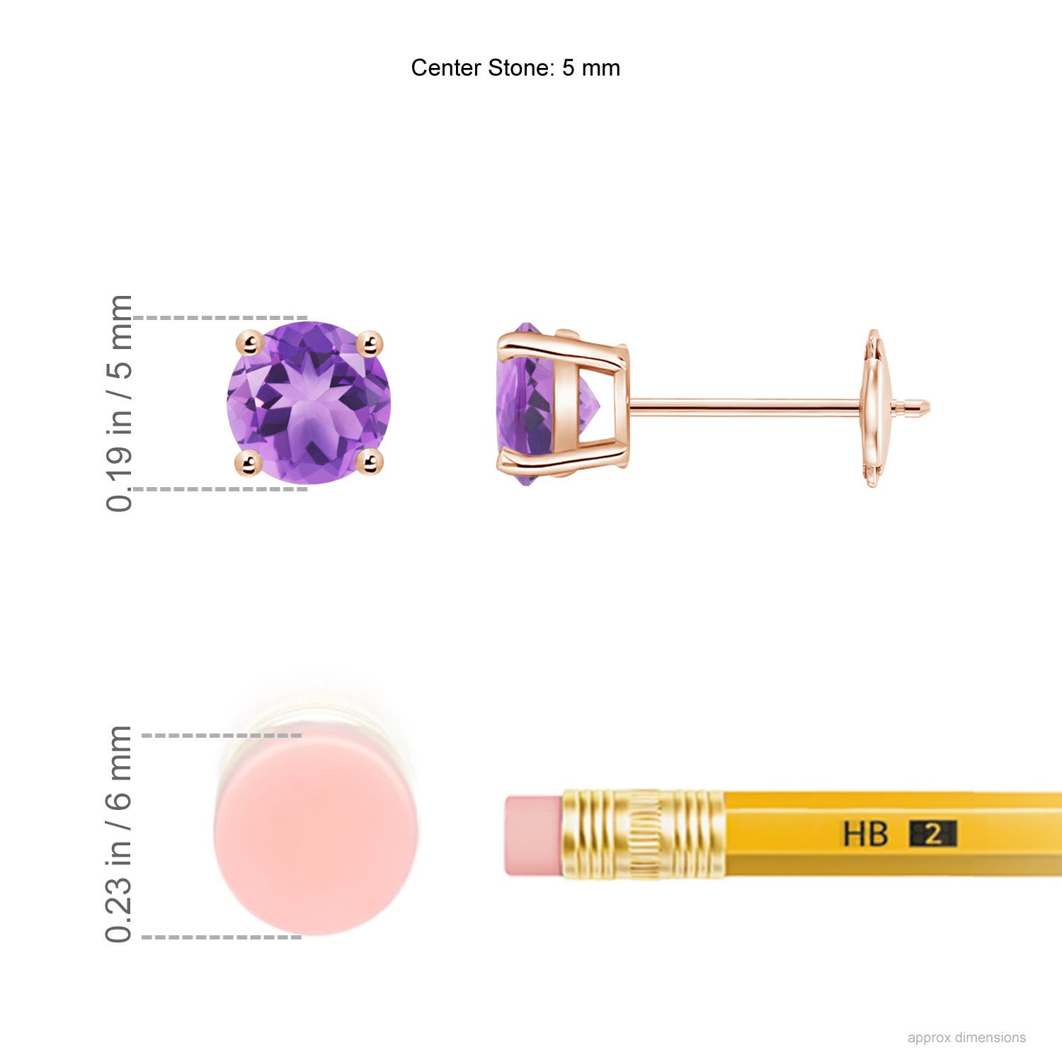 A - Amethyst / 0.9 CT / 14 KT Rose Gold