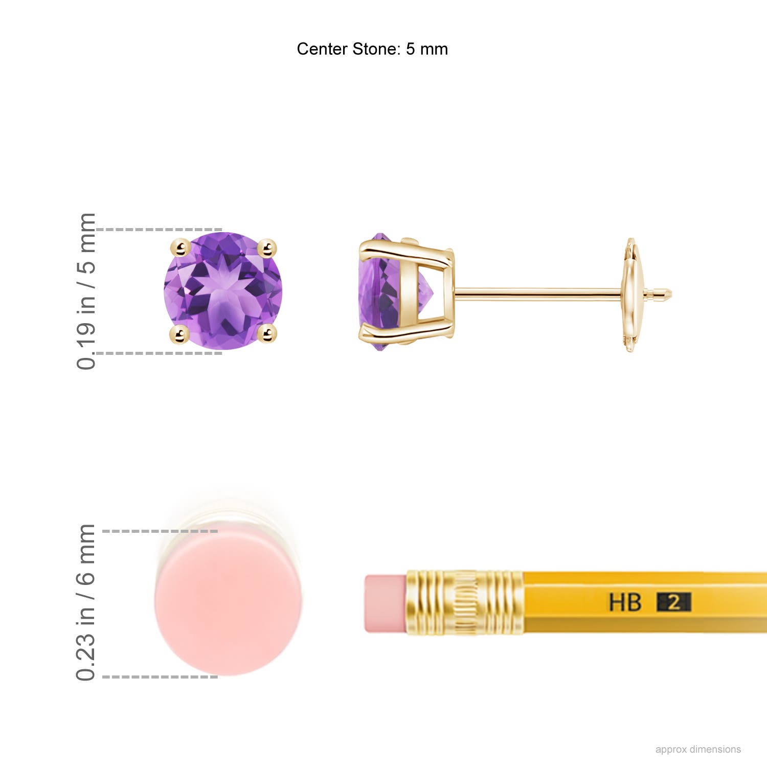 A - Amethyst / 0.9 CT / 14 KT Yellow Gold