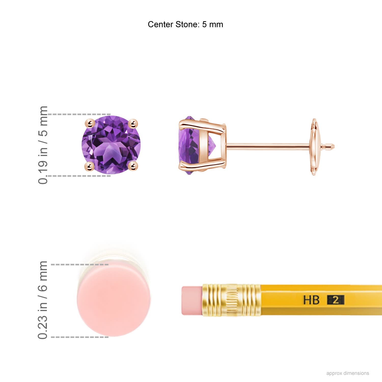 AA - Amethyst / 0.9 CT / 14 KT Rose Gold
