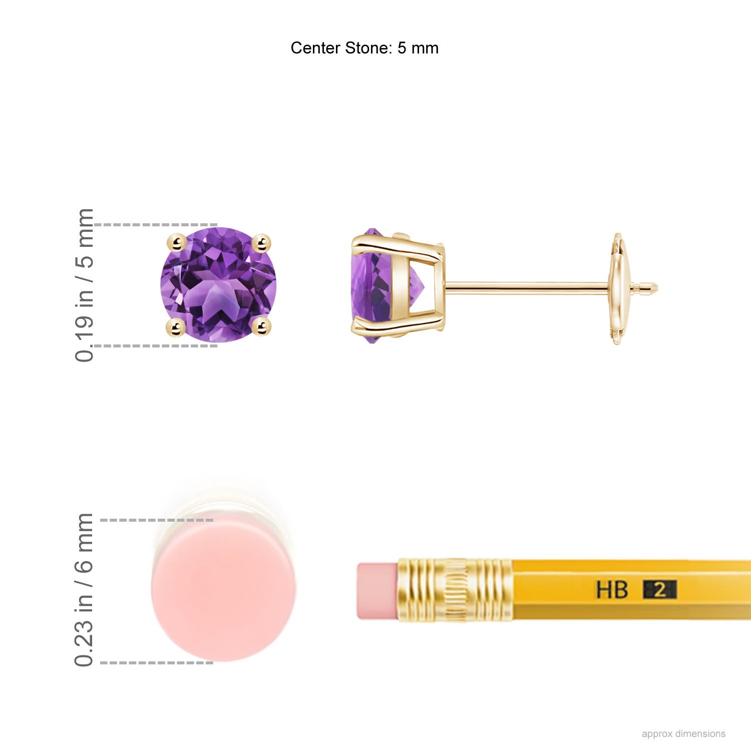 AA - Amethyst / 0.9 CT / 14 KT Yellow Gold