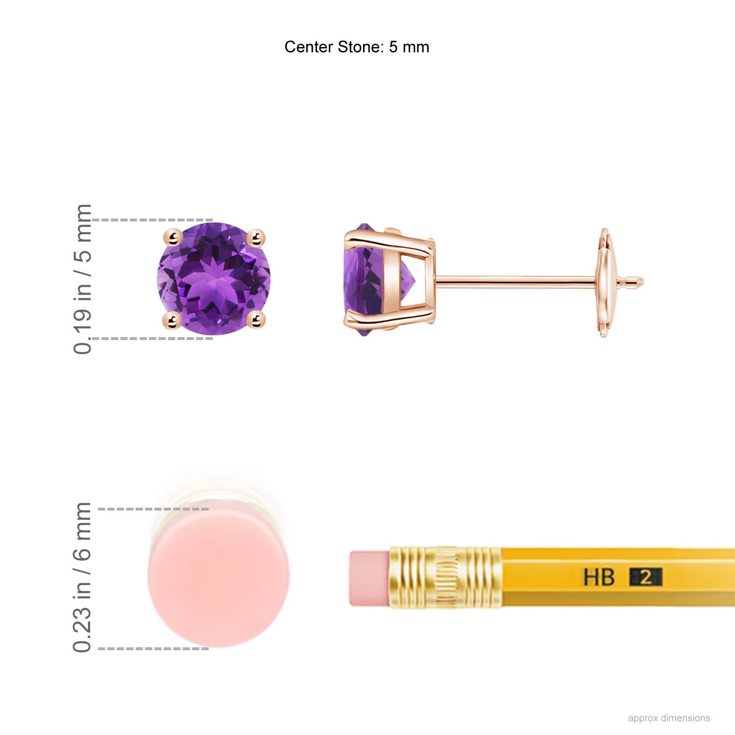 AAA - Amethyst / 0.9 CT / 14 KT Rose Gold