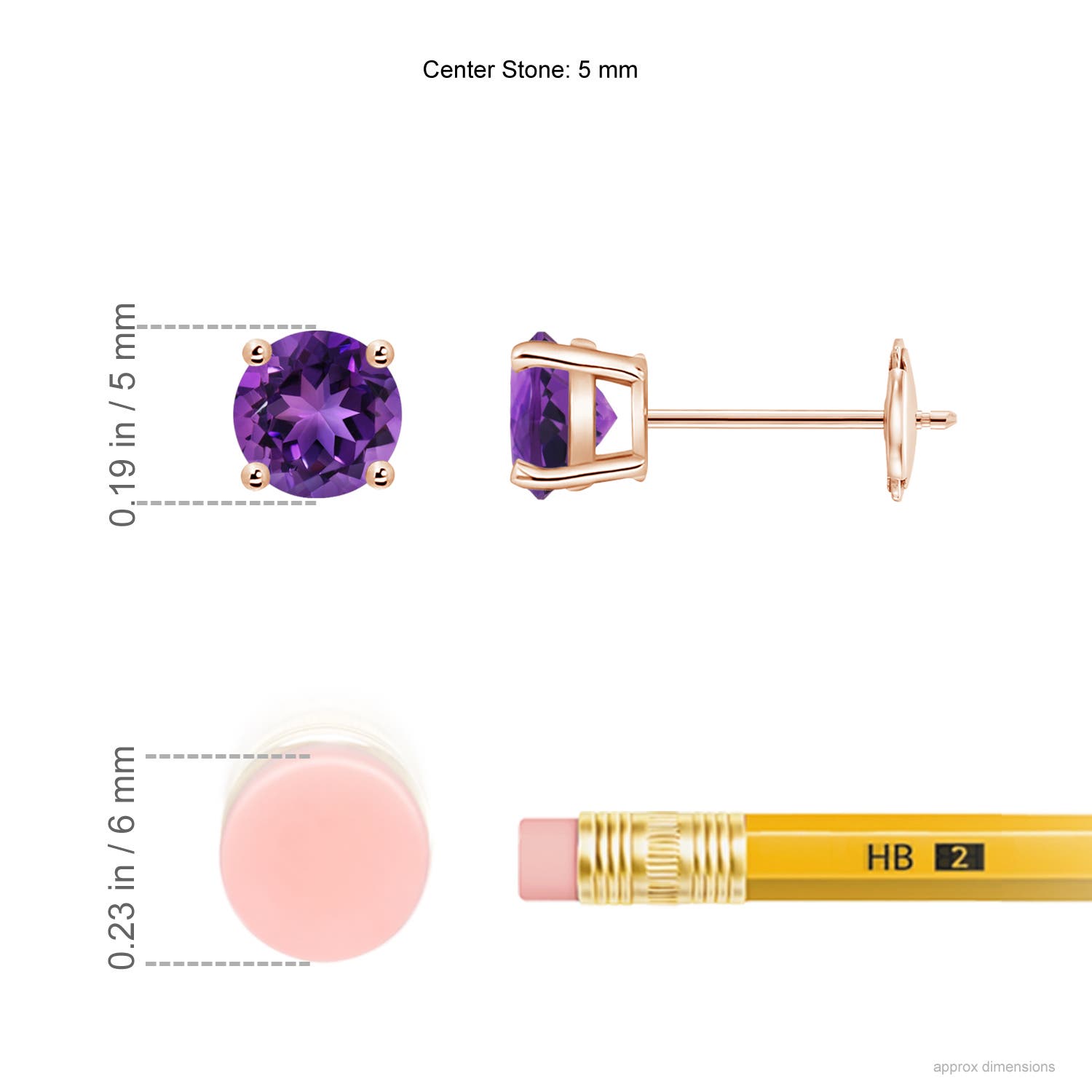 AAAA - Amethyst / 0.9 CT / 14 KT Rose Gold