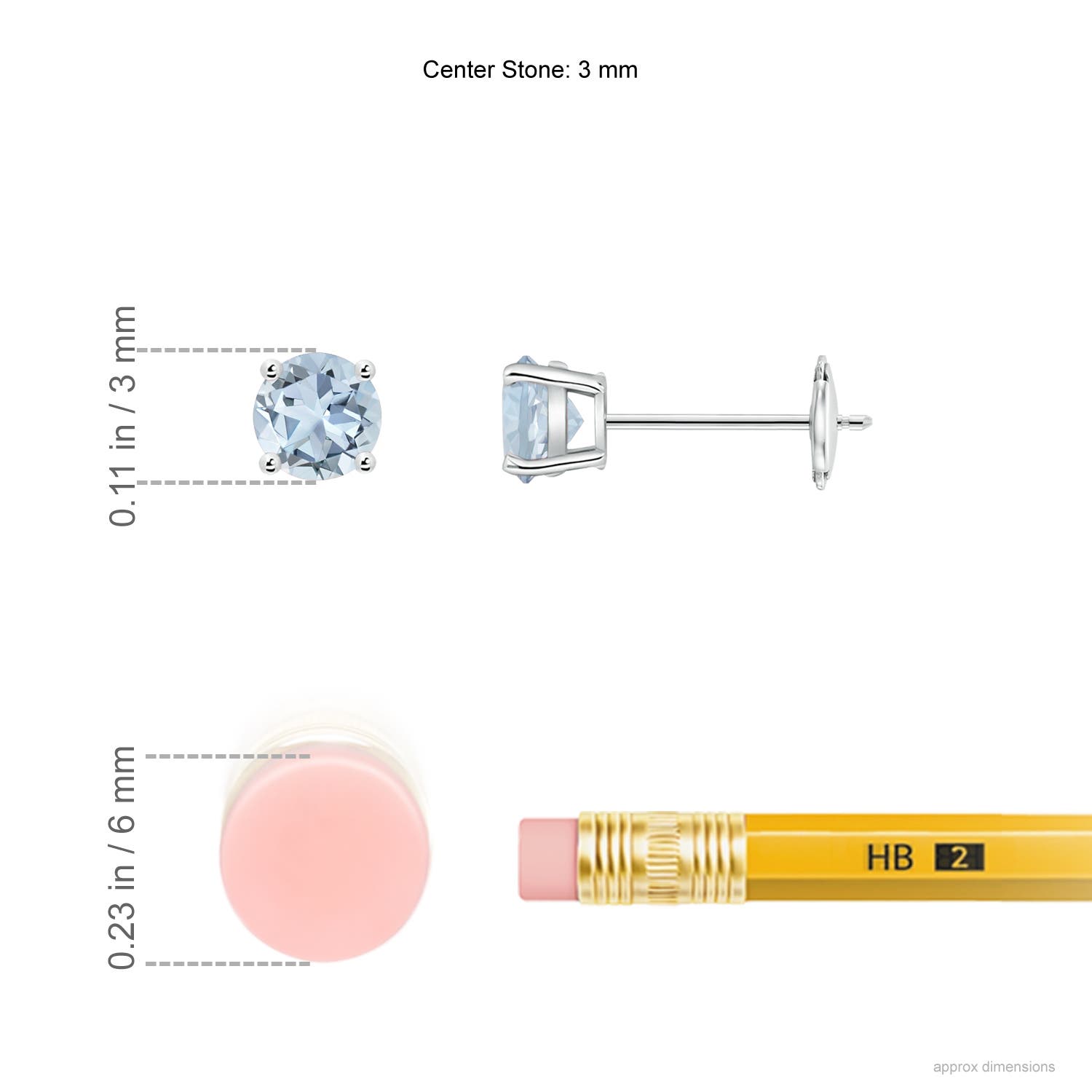 A - Aquamarine / 0.2 CT / 14 KT White Gold