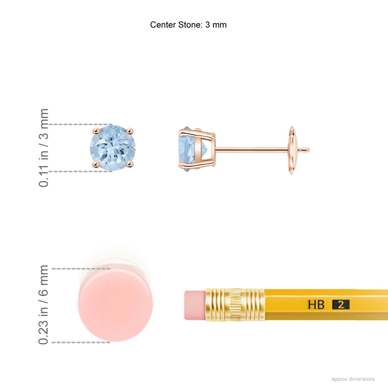 AA - Aquamarine / 0.2 CT / 14 KT Rose Gold