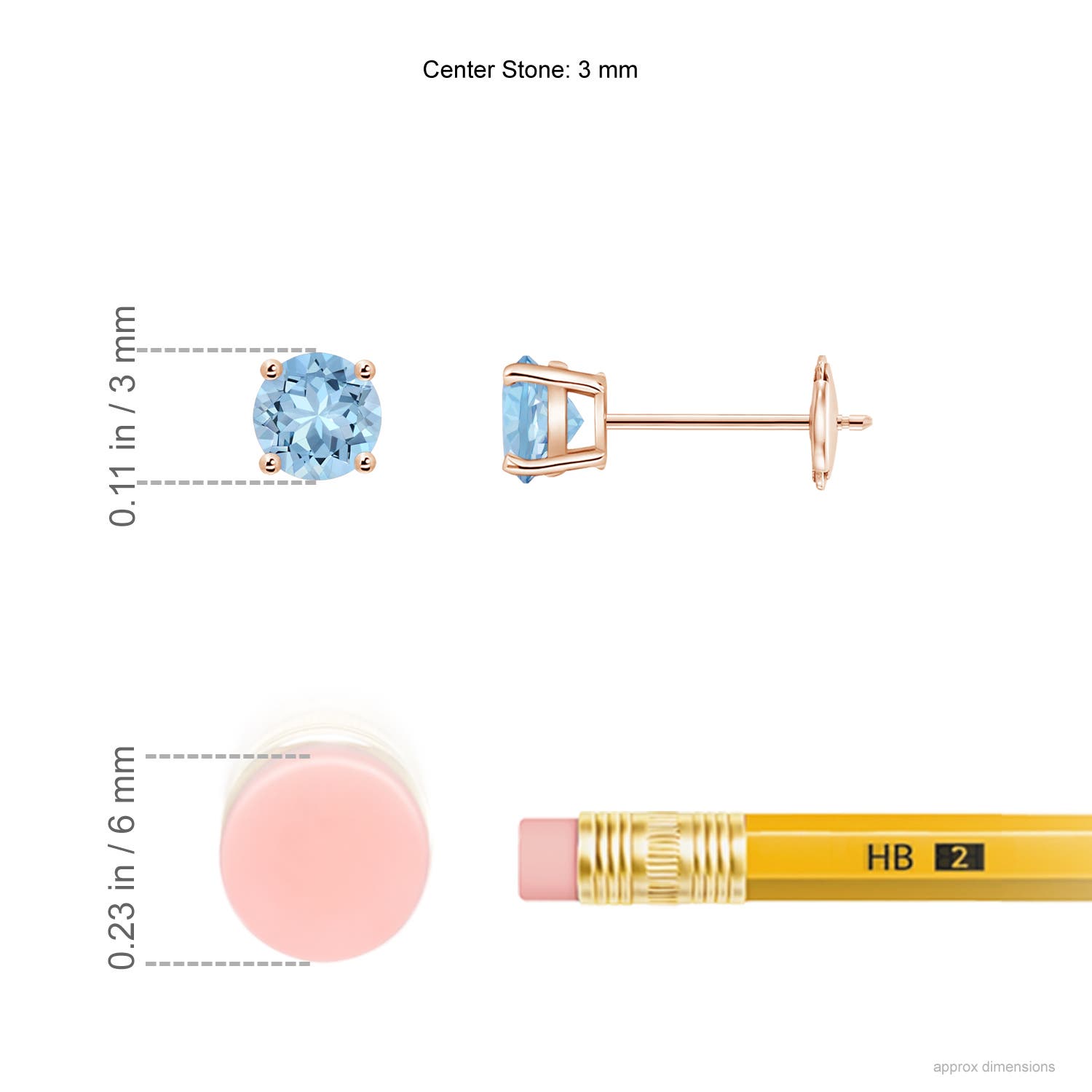 AAA - Aquamarine / 0.2 CT / 14 KT Rose Gold