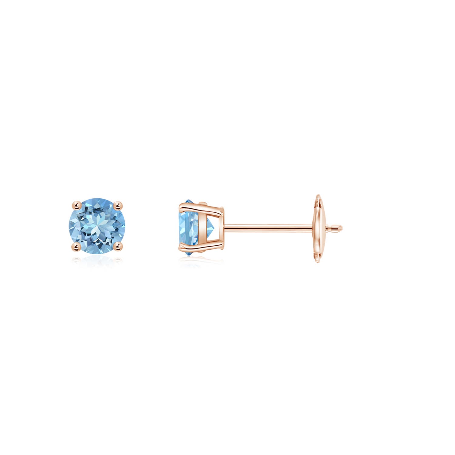 AAAA - Aquamarine / 0.2 CT / 14 KT Rose Gold