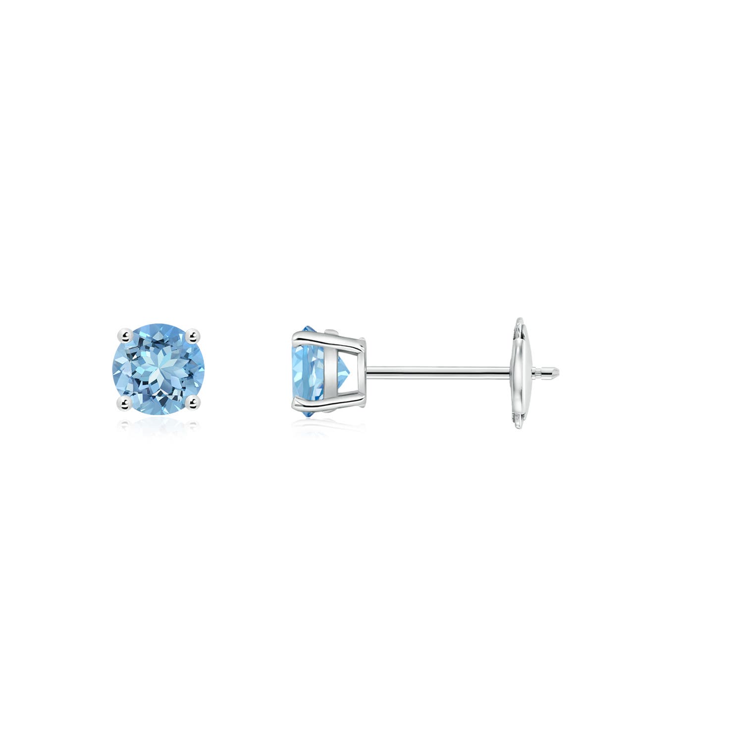 AAAA - Aquamarine / 0.2 CT / 14 KT White Gold