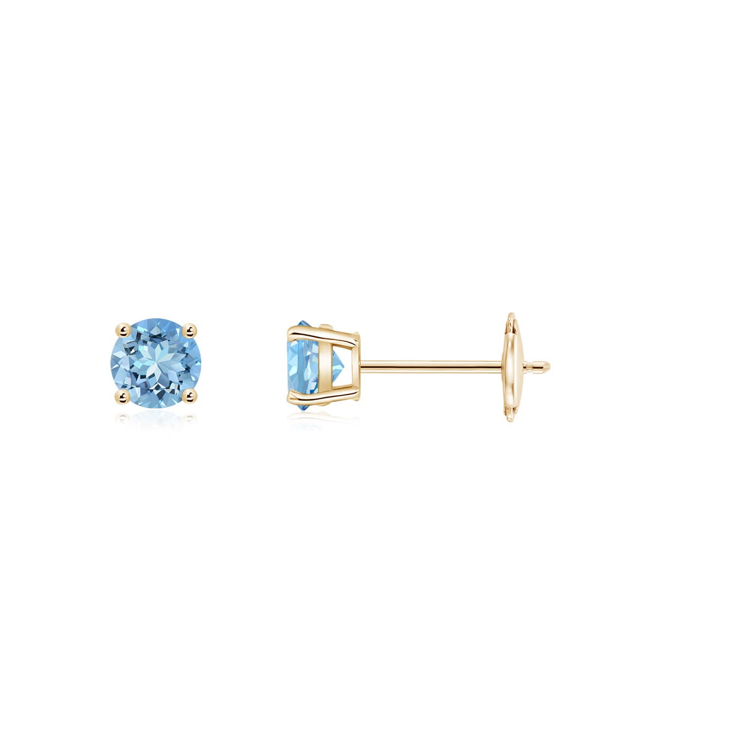 AAAA - Aquamarine / 0.2 CT / 14 KT Yellow Gold