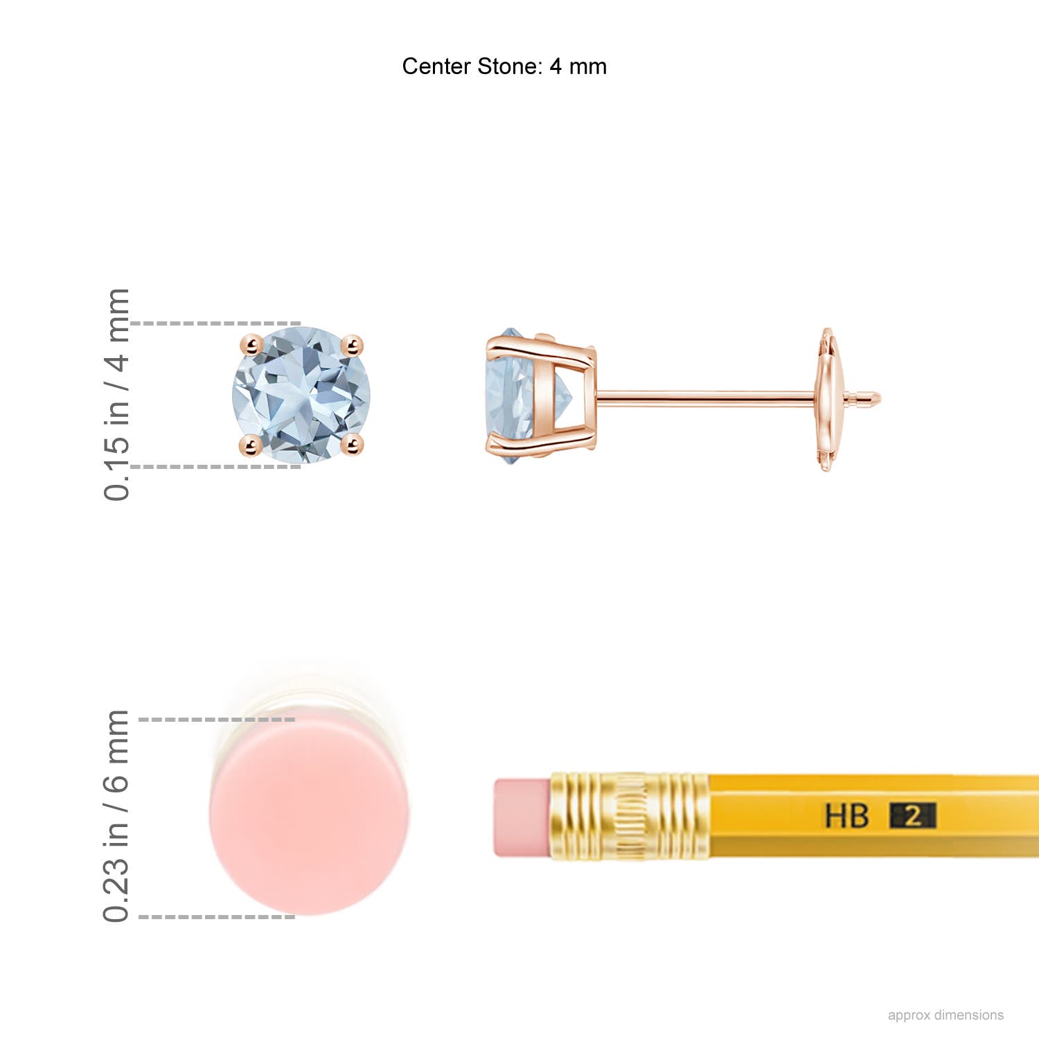 A - Aquamarine / 0.4 CT / 14 KT Rose Gold