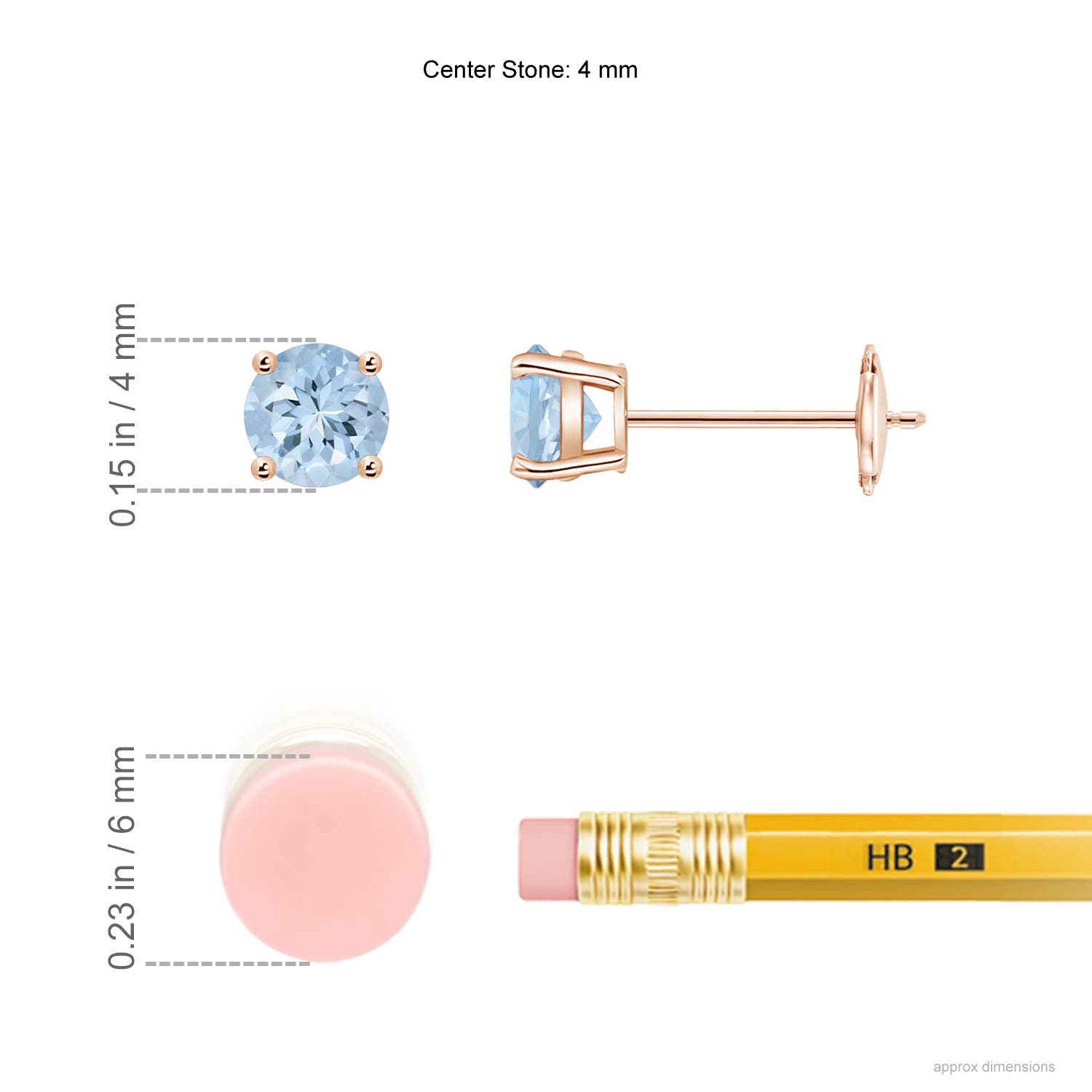 AA - Aquamarine / 0.4 CT / 14 KT Rose Gold