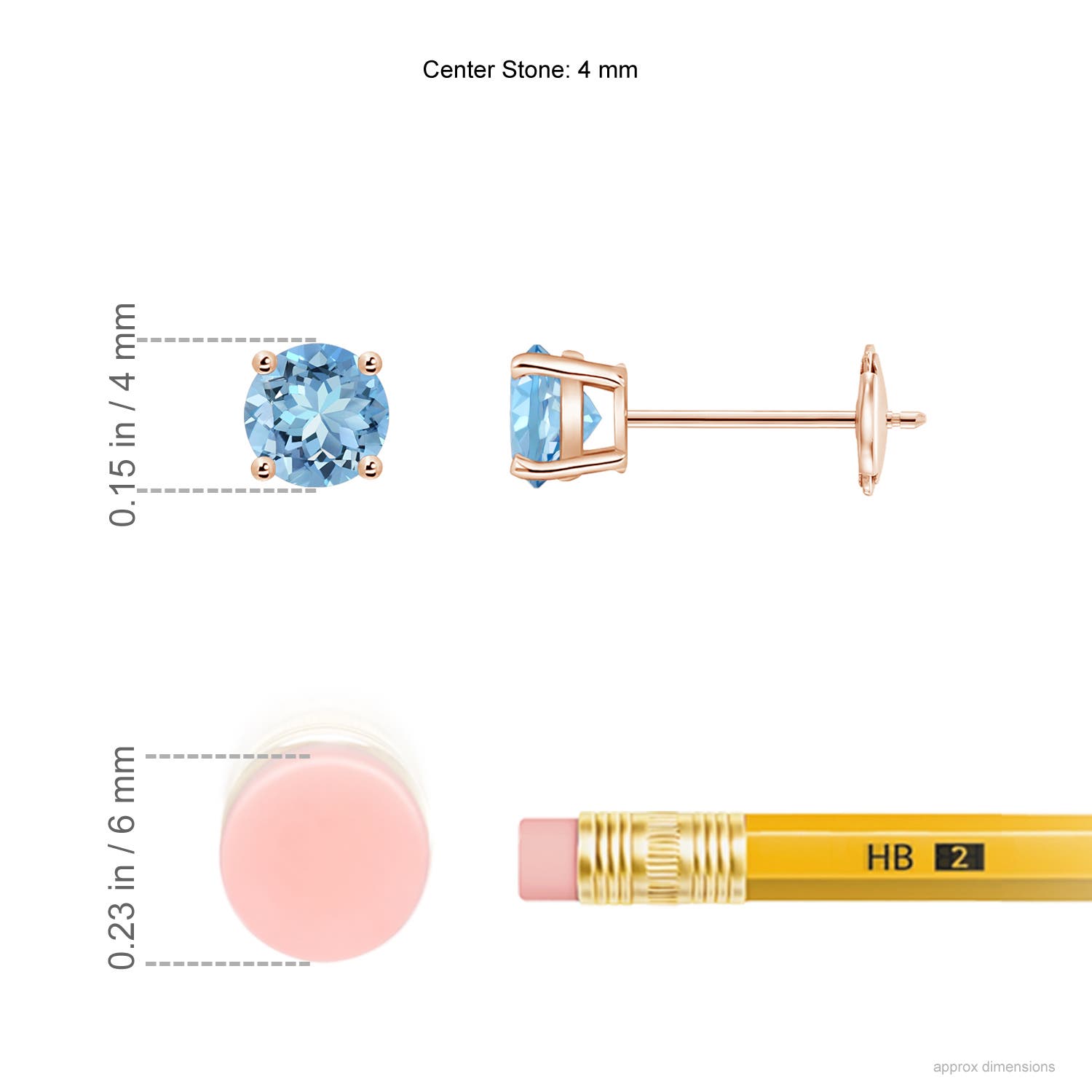 AAAA - Aquamarine / 0.4 CT / 14 KT Rose Gold