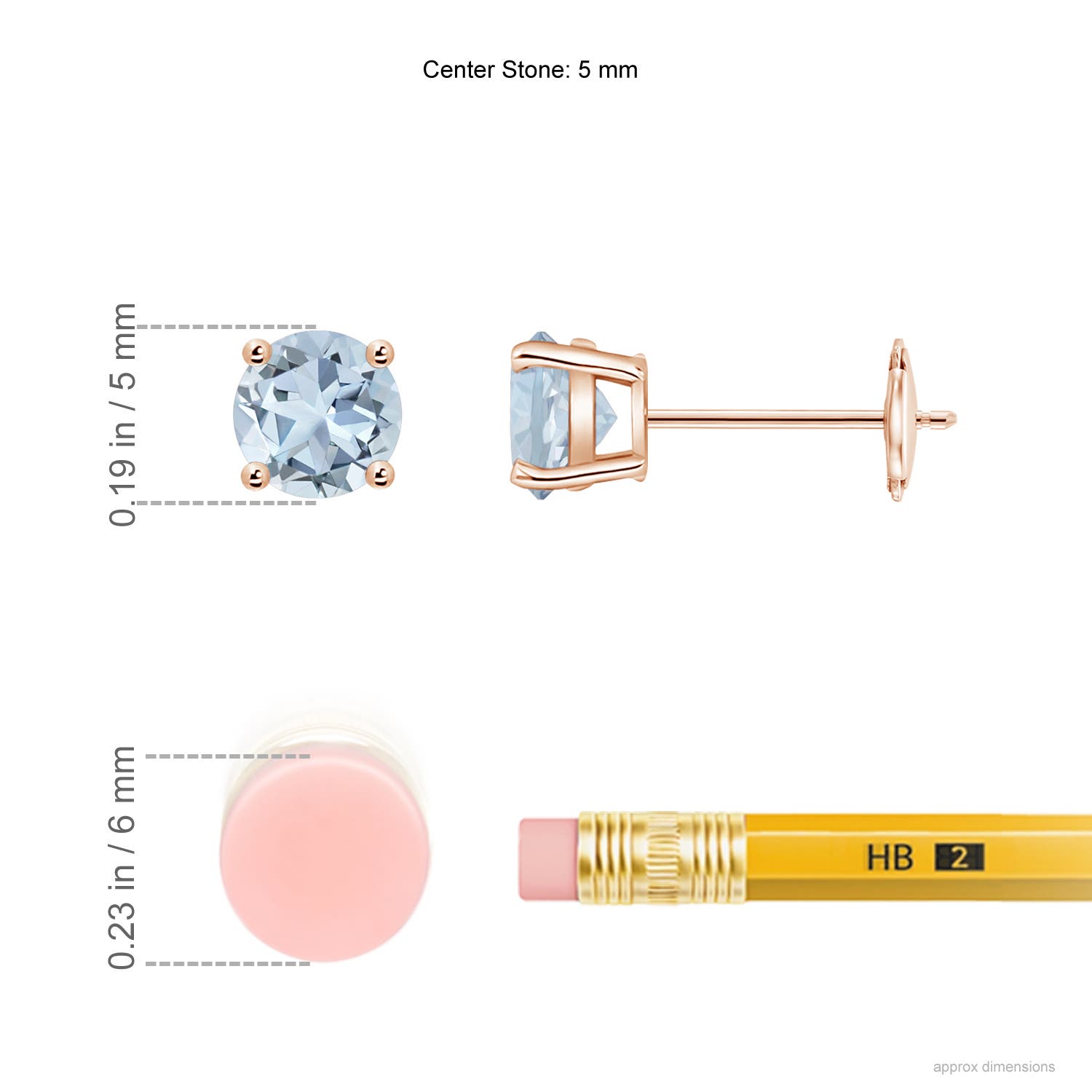 A - Aquamarine / 0.8 CT / 14 KT Rose Gold