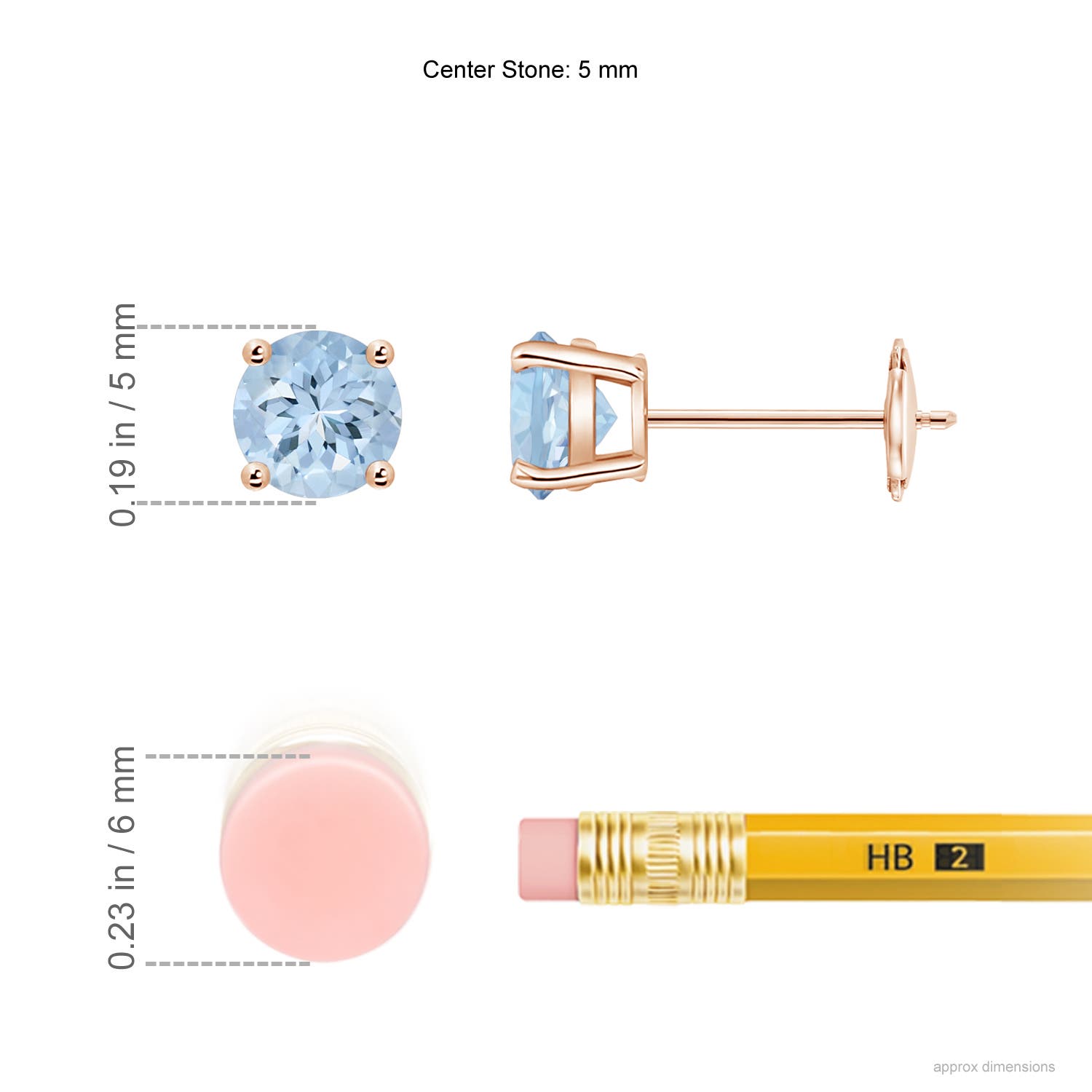 AA - Aquamarine / 0.8 CT / 14 KT Rose Gold