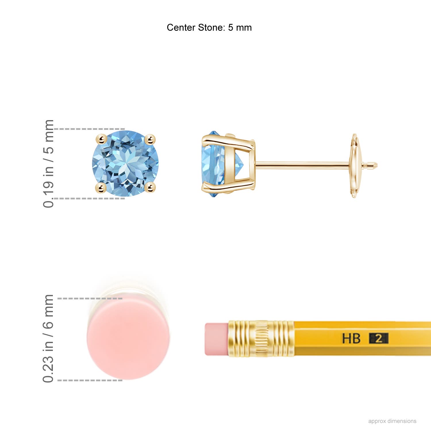 AAAA - Aquamarine / 0.8 CT / 14 KT Yellow Gold